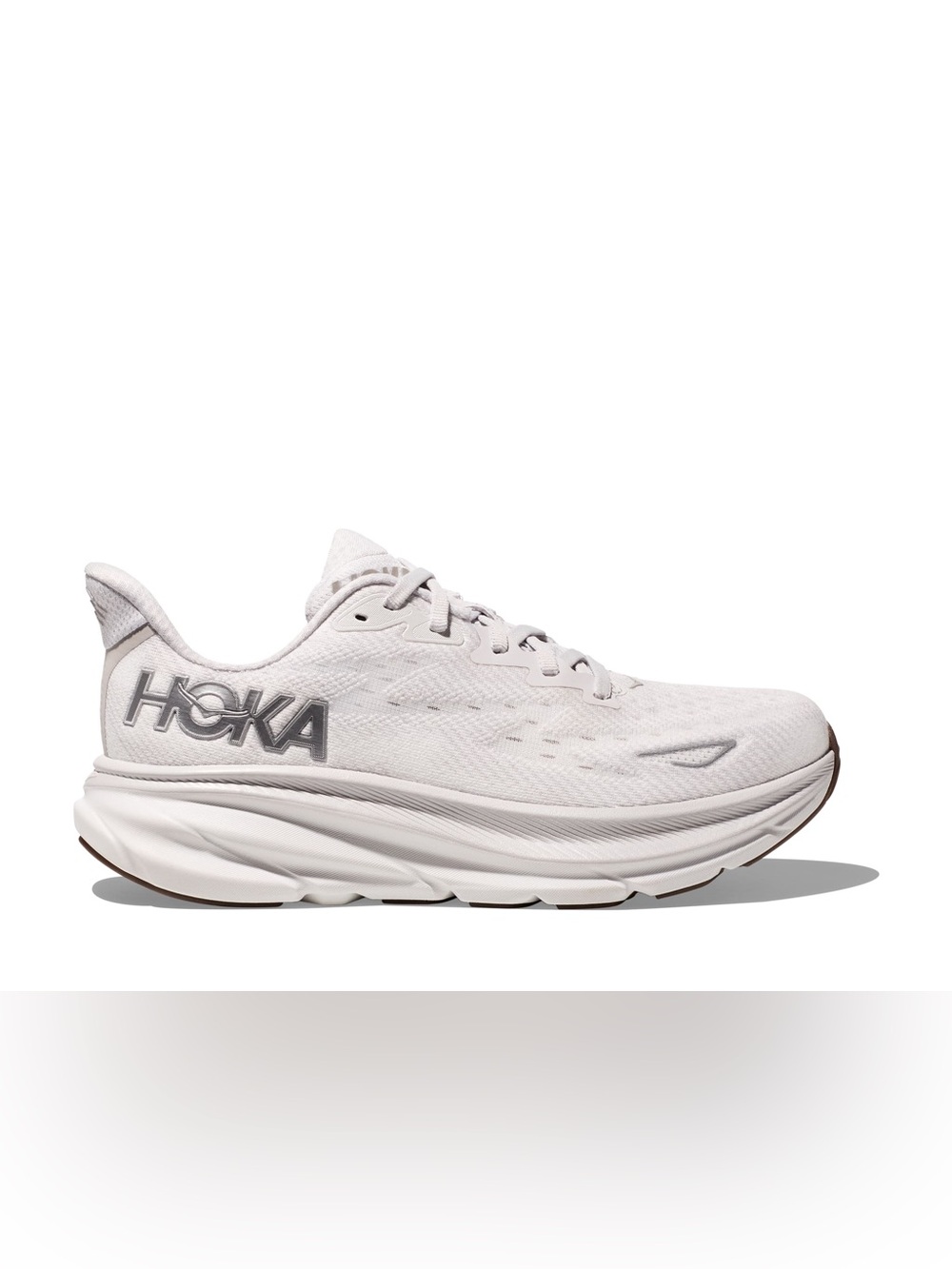 Hoka Women’s White/Gray Cushioned Running Shoe